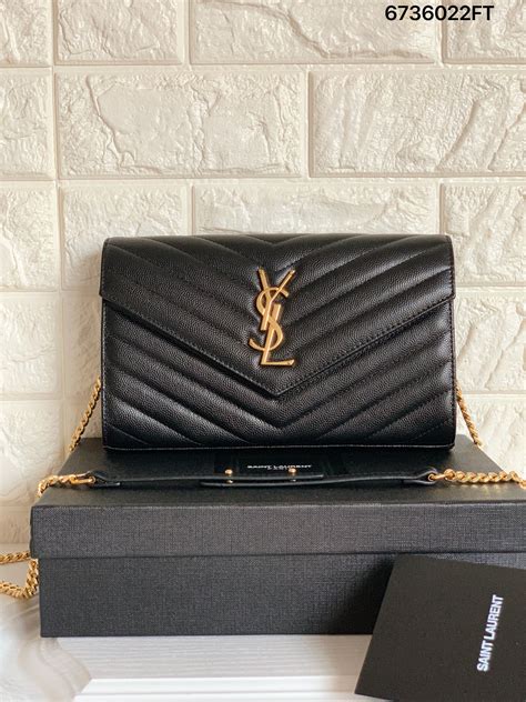 black and gold ysl purse|ysl black purse with chain.